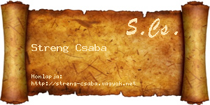 Streng Csaba névjegykártya