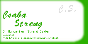 csaba streng business card